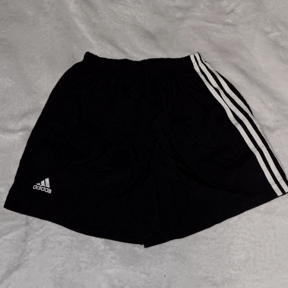 90s Adidas Black Polyester Shorts Vintage Ladies
